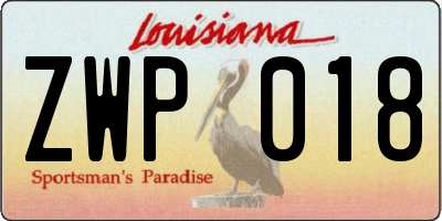 LA license plate ZWP018