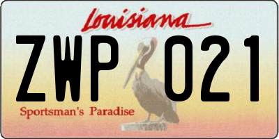 LA license plate ZWP021