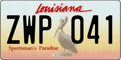 LA license plate ZWP041