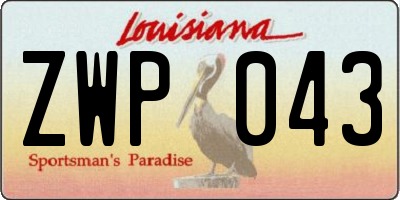 LA license plate ZWP043