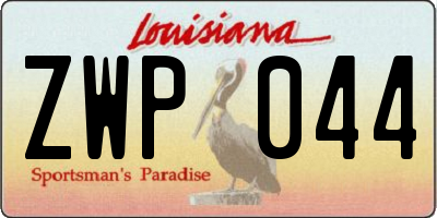 LA license plate ZWP044