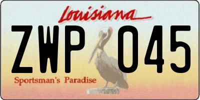 LA license plate ZWP045