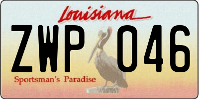 LA license plate ZWP046