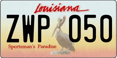 LA license plate ZWP050