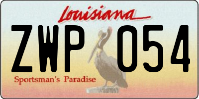 LA license plate ZWP054