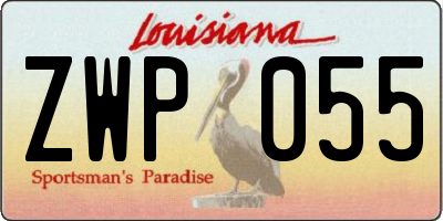 LA license plate ZWP055