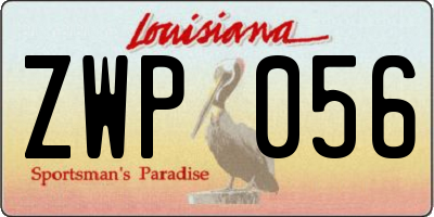 LA license plate ZWP056