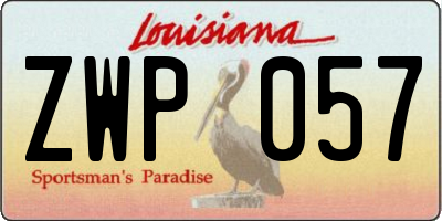 LA license plate ZWP057