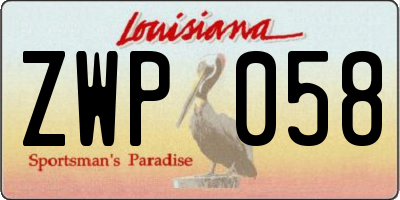 LA license plate ZWP058