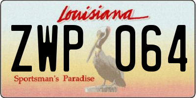 LA license plate ZWP064