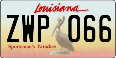 LA license plate ZWP066