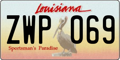 LA license plate ZWP069