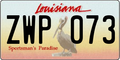 LA license plate ZWP073