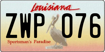 LA license plate ZWP076