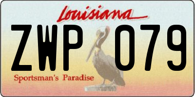 LA license plate ZWP079