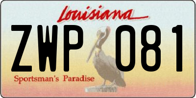 LA license plate ZWP081