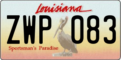 LA license plate ZWP083