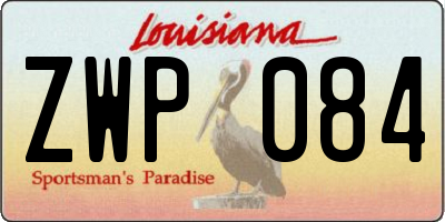 LA license plate ZWP084