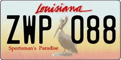 LA license plate ZWP088