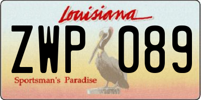 LA license plate ZWP089