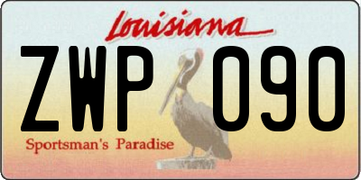 LA license plate ZWP090