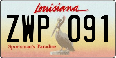 LA license plate ZWP091