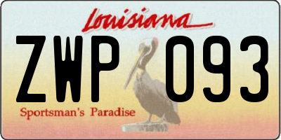 LA license plate ZWP093