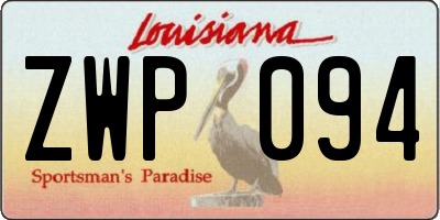 LA license plate ZWP094