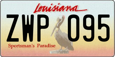 LA license plate ZWP095