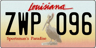 LA license plate ZWP096