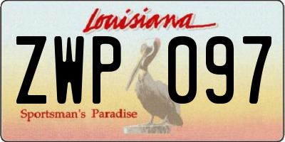 LA license plate ZWP097