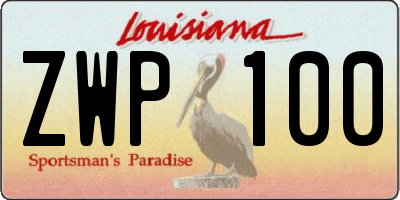 LA license plate ZWP100