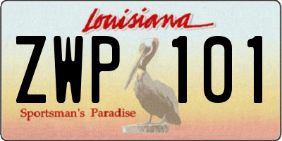 LA license plate ZWP101