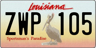 LA license plate ZWP105