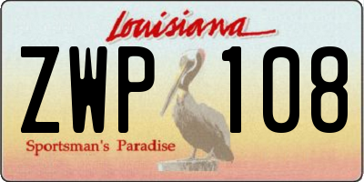 LA license plate ZWP108