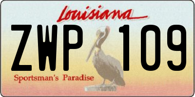 LA license plate ZWP109