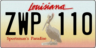 LA license plate ZWP110