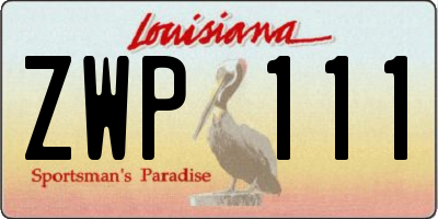 LA license plate ZWP111