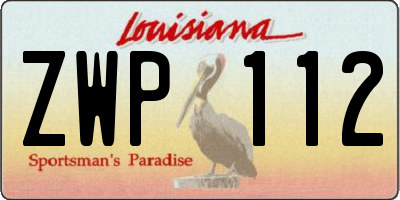 LA license plate ZWP112