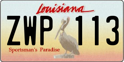 LA license plate ZWP113