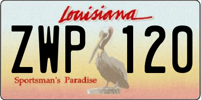 LA license plate ZWP120