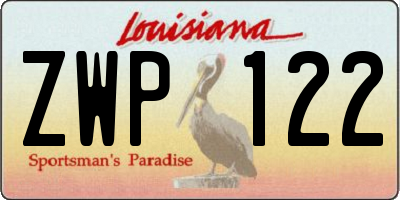 LA license plate ZWP122