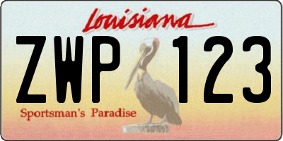 LA license plate ZWP123