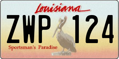 LA license plate ZWP124