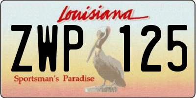 LA license plate ZWP125