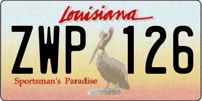 LA license plate ZWP126