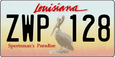 LA license plate ZWP128