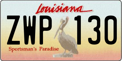 LA license plate ZWP130