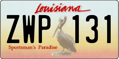 LA license plate ZWP131