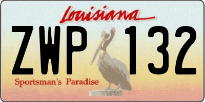 LA license plate ZWP132